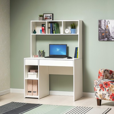 Стол компьютерный «Комфорт 12.77», 1000×498×1470 мм, цвет белый шагрень