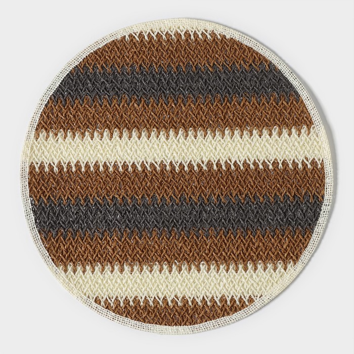 Салфетка сервировочная на стол Доляна Vincula, d=38 см, цвет коричневый