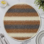 Салфетки сервировочные на стол Доляна Vincula, d=38 см, коричневая - Фото 4