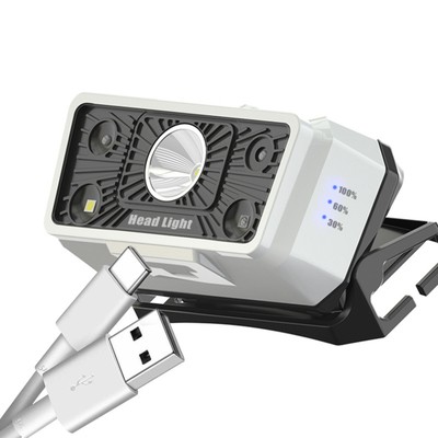 Фонарь налобный аккумуляторный, 180 Лм, 1200 мАч, XPG, 2835 LED, 5 режимов, датчик движения