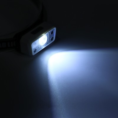 Фонарь налобный аккумуляторный, 180 Лм, 1200 мАч, XPG, 2835 LED, 5 режимов, датчик движения