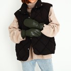 Варежки женские, безразмерные, с утеплителем, цвет хаки - фото 23269414