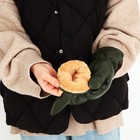 Варежки женские, безразмерные, с утеплителем, цвет хаки - фото 23269417