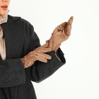 Перчатки женские, безразмерные, с утеплителем, цвет бежевый - Фото 5