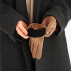 Перчатки женские, безразмерные, с утеплителем, цвет бежевый - Фото 7
