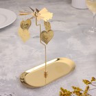 Подсвечник металлический «Карусель с сердцами», золотая, 8.5×18 см - Фото 2