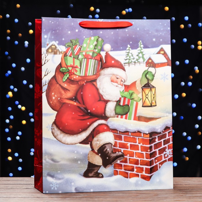 Пакет ламинированный вертикальный "Дед Мороз", XL 43 x 55 x 15 - Фото 1