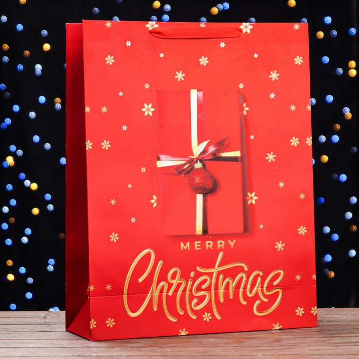 Пакет ламинированный вертикальный "Новогодний подарок", XL 43 x 55 x 15 - Фото 1