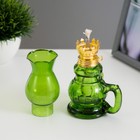 Керосиновая лампа зеленый с ручкой 8×6×20 см - Фото 5