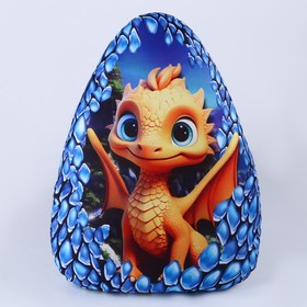 Подушка яйцо «Дракон», голубой