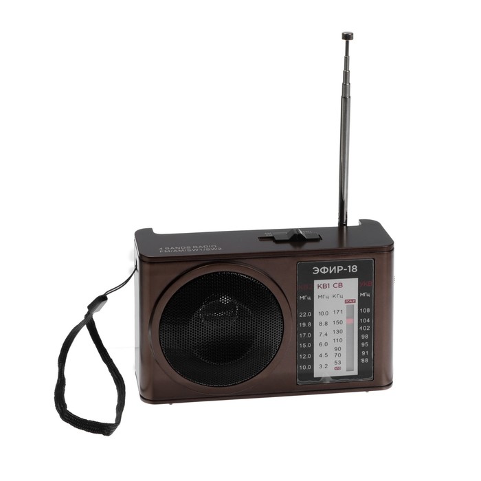 Радиоприёмник "Эфир 18", УКВ 64-108 МГц, 500 мАч, коричневый