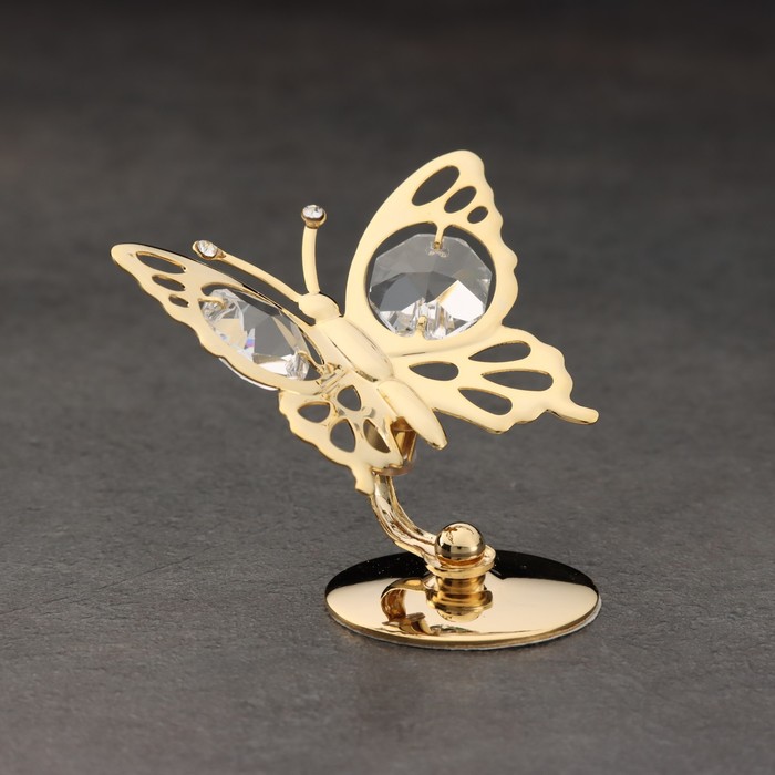 Сувенир "Бабочка", на подставке, с хрусталиками - Фото 1