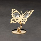 Сувенир "Бабочка", на подставке, с хрусталиками - Фото 3