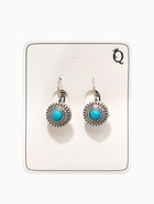 Серьги «Этника» круг в узорах, голубые в чернёном серебре - Фото 3