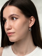 Серьги под натуральный камень «Этника», круг в узорах, чёрные в чернёном серебре - Фото 2