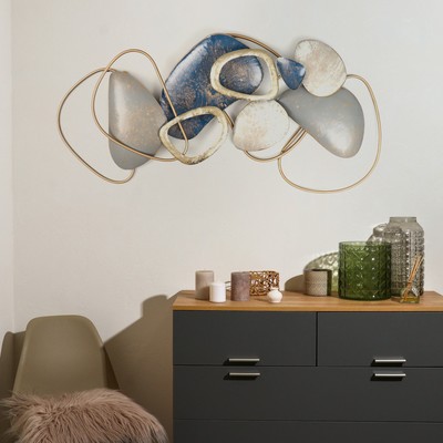 Декор настенный, панно металл «Камни», 105×8×50 см