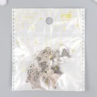 Декор для творчества металл "Цветок с бабочками" серебро 2х2,3 см - Фото 4