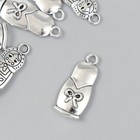 Декор для творчества металл "Матрёшка" серебро 2,7х1,1 см (комплект 6 шт) - фото 23035553