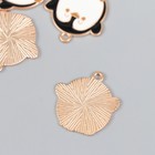 Декор для творчества металл, эмаль "Пингвин пухляш" 2,2х2,3 см (комплект 4 шт) - фото 25328679