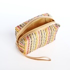 Косметичка дорожная на молнии, с ручкой, с подкладкой, бежевая/разноцветная - фото 48498394