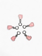 Шарм подвеска «Сердечко», розовый в серебре - Фото 3
