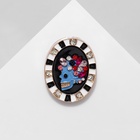 Брошь «Камея» череп, цветная в золоте - Фото 3