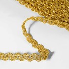 Тесьма декоративная, 10 мм, 10 ± 1 м, цвет золотой - Фото 2