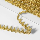 Тесьма декоративная, 13 мм, 10 ± 1 м, цвет золотой - Фото 2