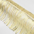 Тесьма с пайетками «Бахрома», d = 3 мм, 10 см, 4,5 ± 0,5 м, цвет золотой - Фото 2