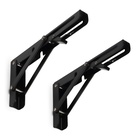 Кронштейн складной для столов и полок ТУНДРА, 2 шт., длина 200 мм, сталь черный - Фото 2