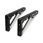 Кронштейн складной для столов и полок ТУНДРА, 2 шт., длина 200 мм, сталь черный - Фото 5
