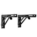 Кронштейн складной для столов и полок ТУНДРА, 2 шт., длина 250 мм, сталь черный - Фото 6