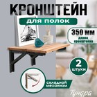 Кронштейн складной для столов и полок ТУНДРА, K001, 2 шт, длина 350 мм, сталь цвет черный 9703745 - фото 11922459