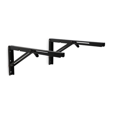 Кронштейн складной для столов и полок ТУНДРА, 2 шт., длина 450 мм, сталь черный