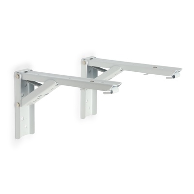Кронштейн складной для столов и полок ТУНДРА, F001, 2 шт., длина 200 мм, сталь, белый