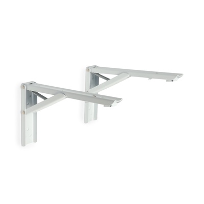 Кронштейн складной для столов и полок ТУНДРА, F001, 2 шт., длина 250 мм, сталь, белый