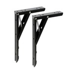 Кронштейн складной для столов и полок ТУНДРА, F001 , 2 шт., длина 250 мм., сталь, цвет черный   9703 - фото 11341384