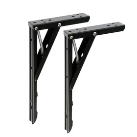 Кронштейн складной для столов и полок ТУНДРА, F001 , 2 шт., длина 250 мм., сталь, цвет черный   9703