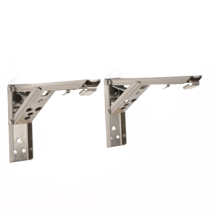 Кронштейн складной для столов и полок ТУНДРА, F001, 2 шт., длина 200 мм, нержавеющая сталь