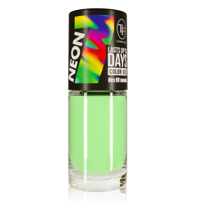 Лак для ногтей TF Color Gel Lasts Up To 7 Days Neon, тон 316 Tropic Green, 8 мл - Фото 1