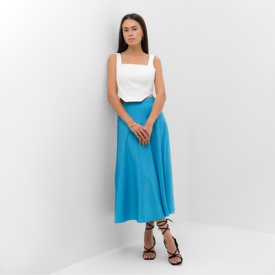 Юбка миди женская на запах MIST Classic Collection, размер 42-44 (S-M), голубая
