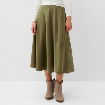 Юбка миди на запах женская MIST Classic Collection, размер L-XL, хаки