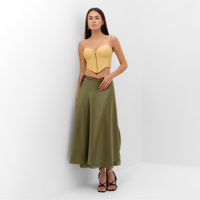 Юбка миди женская на запах MIST Classic Collection, размер 46-48 (L-XL), хаки