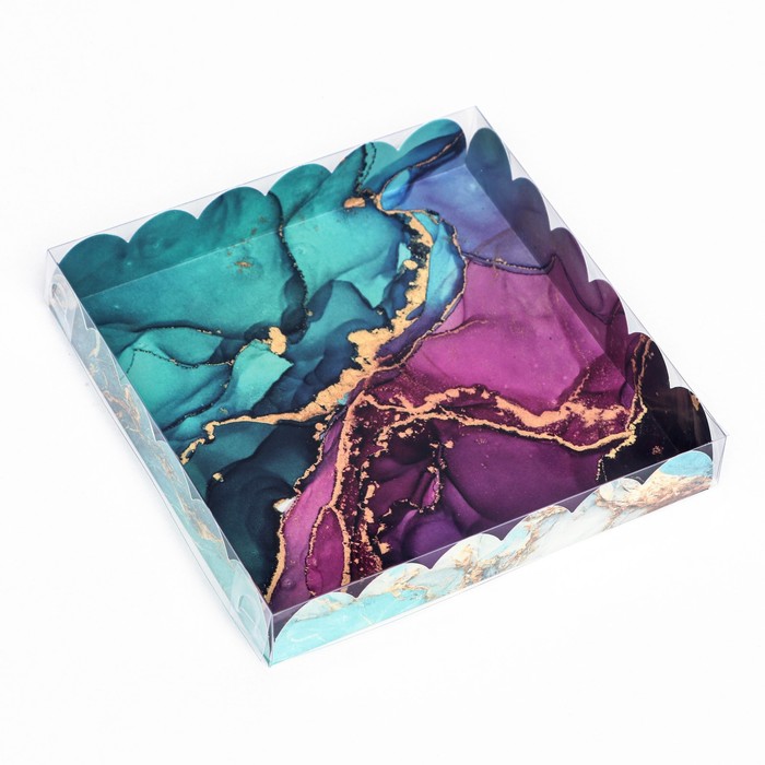 Коробка для печенья, «Изумрудные текстуры» 18×18×3 см - Фото 1