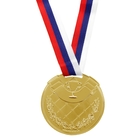 Медаль призовая 014 диам 7 см. 1 место, триколор. Цвет зол. С лентой - фото 8942299