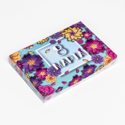 Коробка для печенья «8 марта» 22×15×3