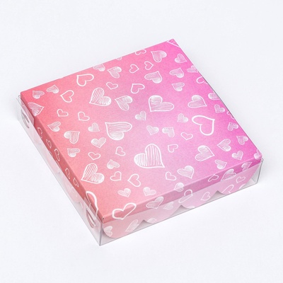 Коробка для печенья, «Сердца» 12×12×3