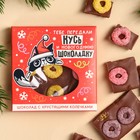Молочный шоколад «Кусь и новогоднюю шоколадку» с хрустящими колечками, 50 г. - фото 26588427