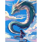 Алмазная вышивка с частичным заполнением на холсте «Девочка и дракон», 30×40 см - Фото 3