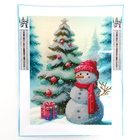 Алмазная мозаика на новый год с частичным заполнением на холсте «Снеговик», 30×40 см, набор для творчества - Фото 4